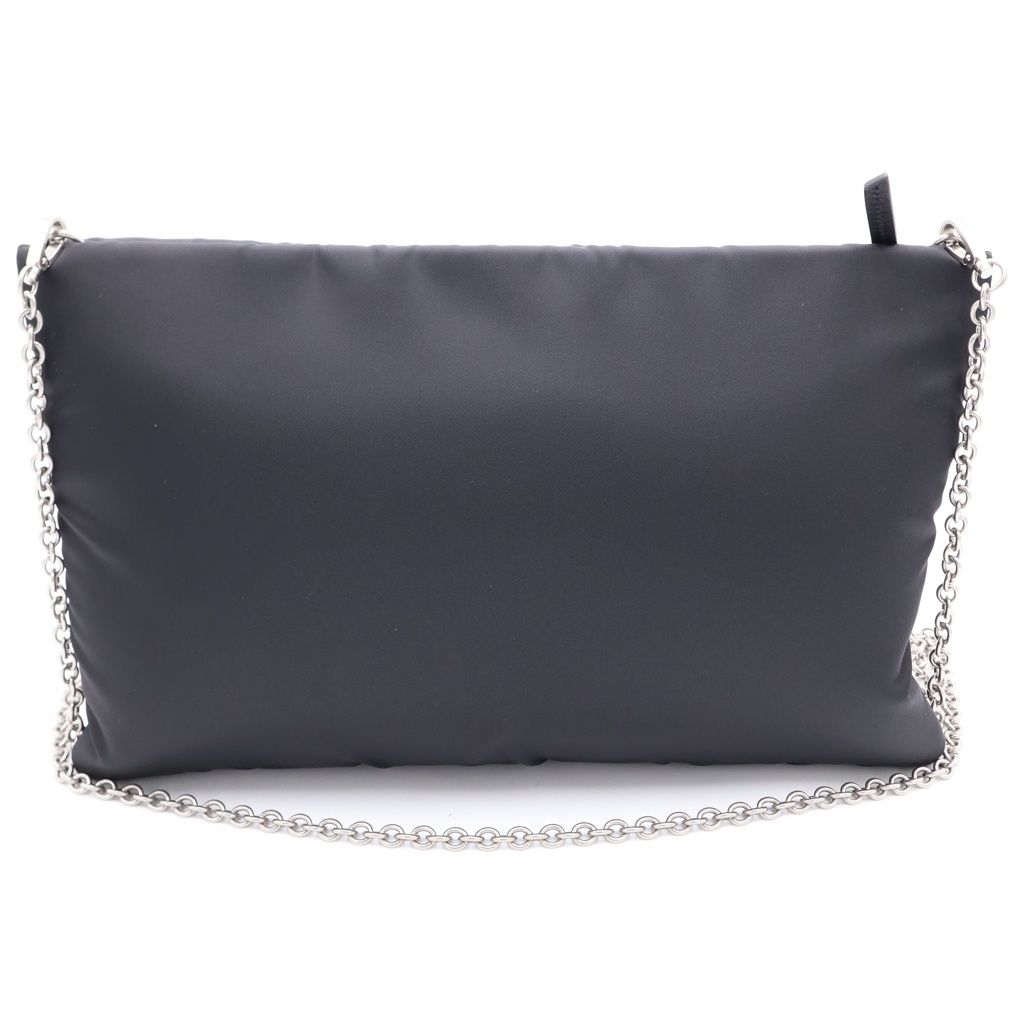 Prada Nylon Chain Shoulder Bag Silver Black — view 2