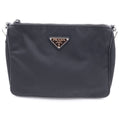 Prada Re-Nylon Shoulder Bag Nylon Triangle Logo Pouch With Shoulder Black
