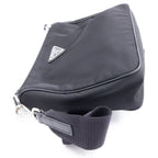 Prada Re-Nylon Shoulder Bag Nylon Triangle Logo Pouch With Shoulder Black — view 3