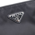 Prada Re-Nylon Shoulder Bag Nylon Triangle Logo Pouch With Shoulder Black — view 7