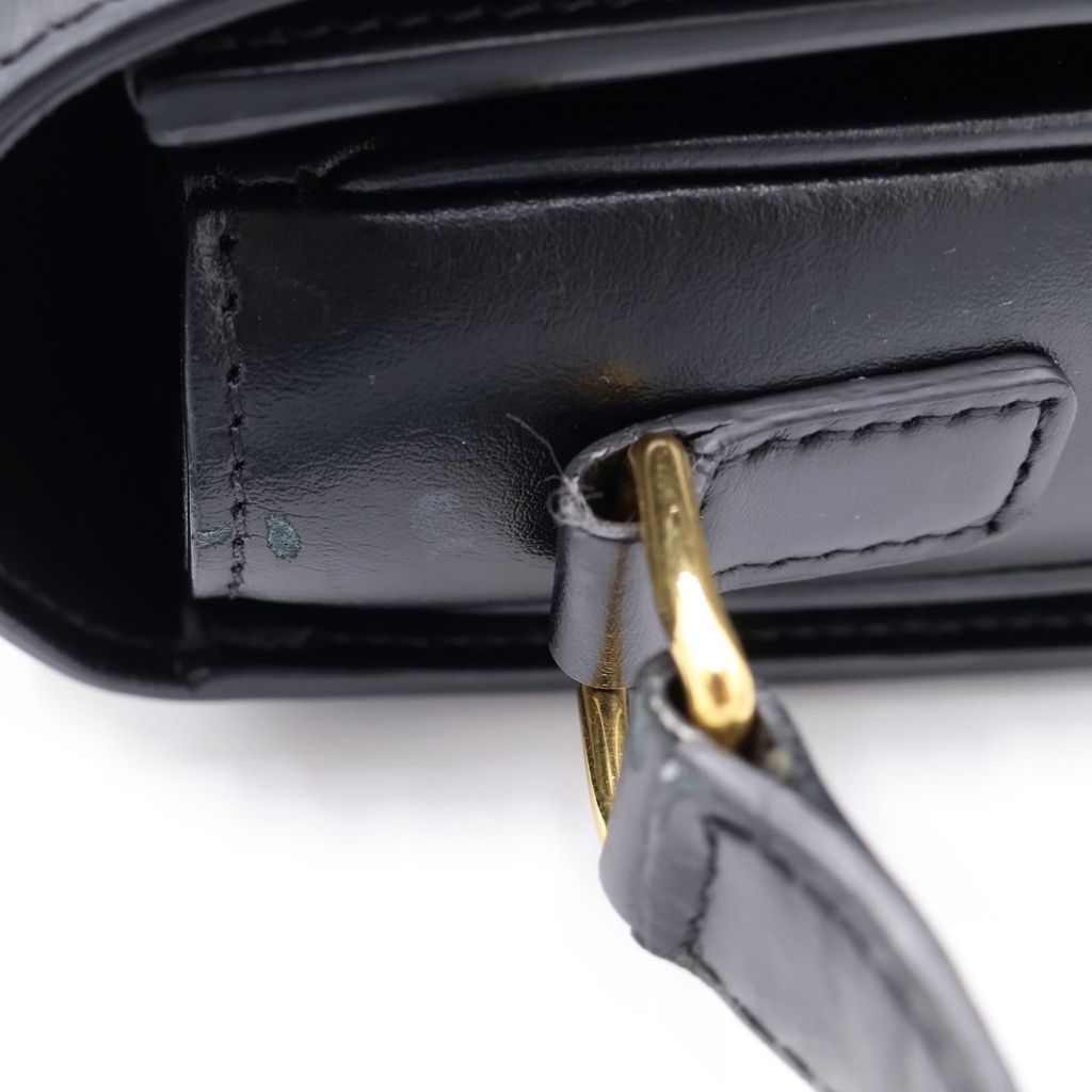 Celine Teen Triomphe Tee Canvas Shoulder Bag Gold Black — view 7