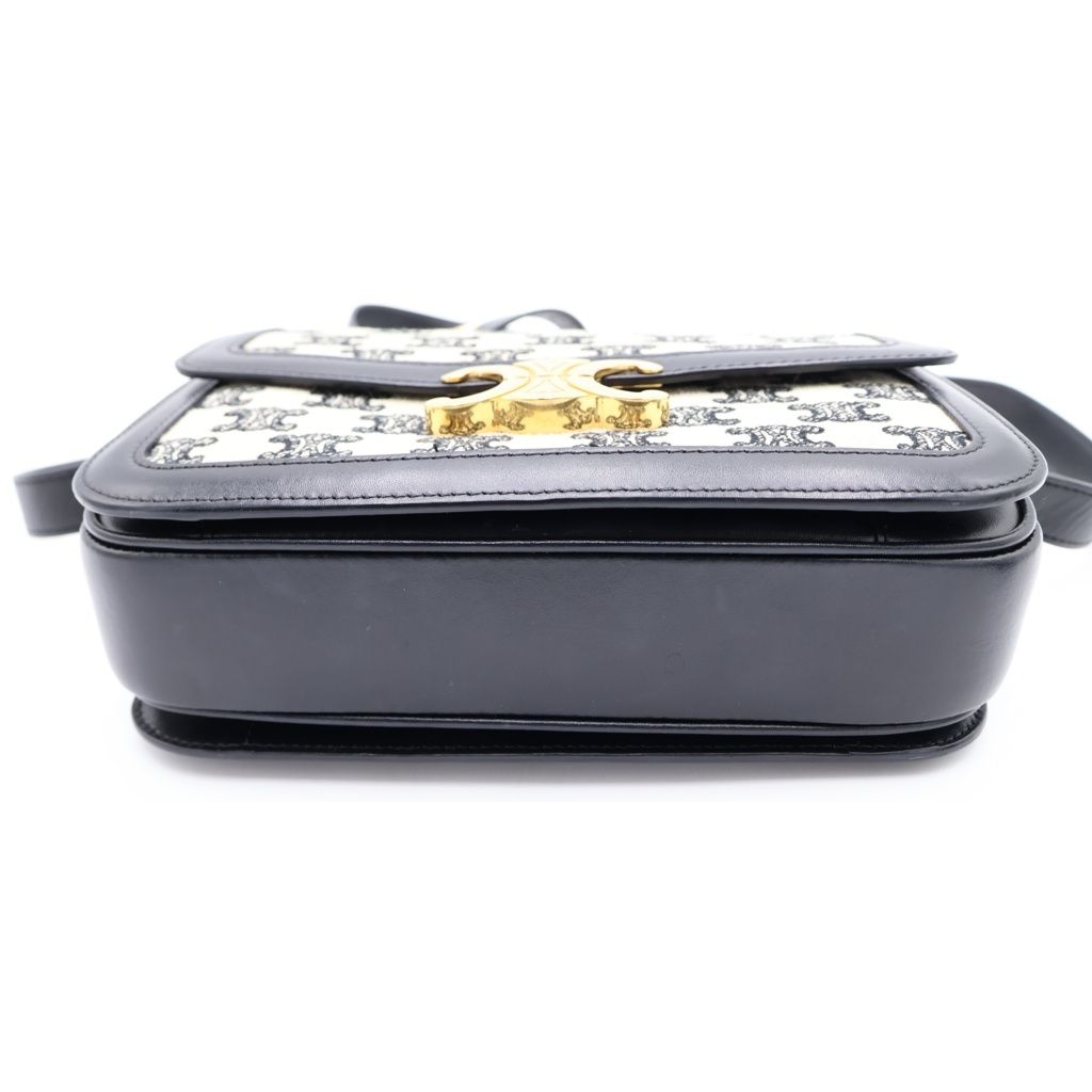 Celine Teen Triomphe Tee Canvas Shoulder Bag Gold Black — view 4