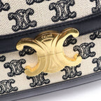Celine Teen Triomphe Tee Canvas Shoulder Bag Gold Black — view 6
