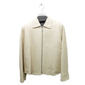 Hermes Short Jacket Washed Deerskin 38 Beige Sable Leather