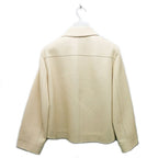 Hermes Short Jacket Washed Deerskin 38 Beige Sable Leather — view 2