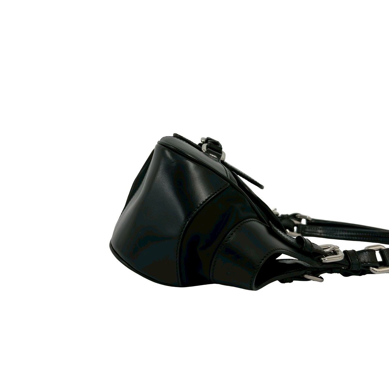 Prada Leather Tessuto One Shoulder Bag Mini Black — view 6