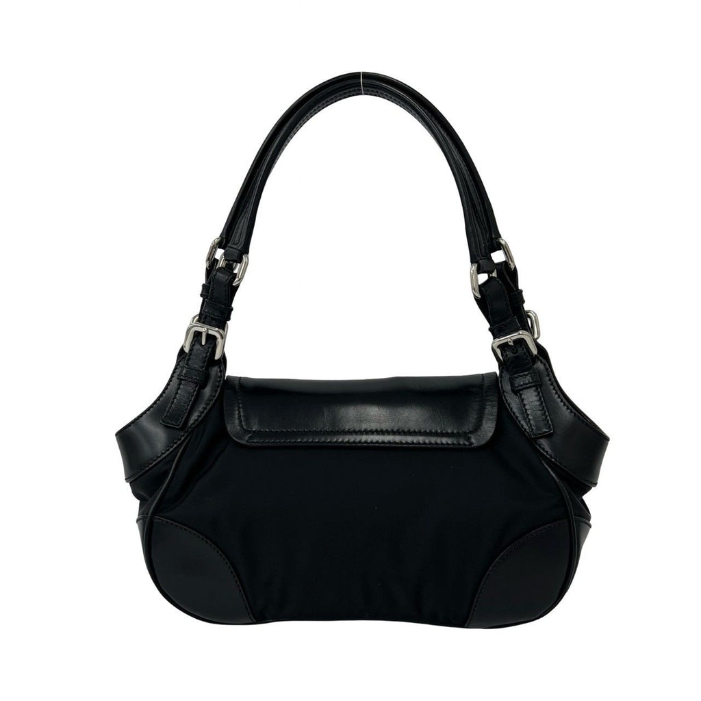 Prada Leather Tessuto One Shoulder Bag Mini Black — view 3