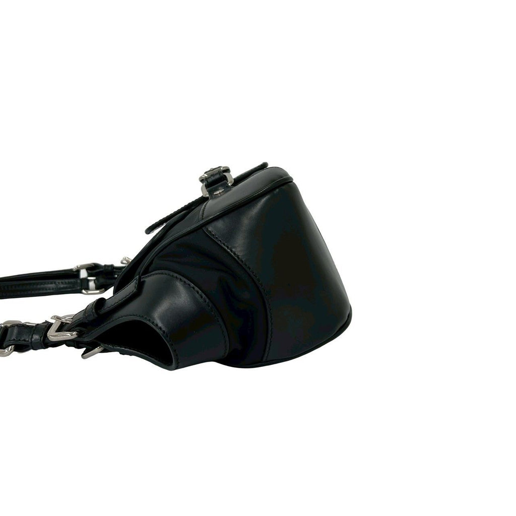 Prada Leather Tessuto One Shoulder Bag Mini Black — view 5
