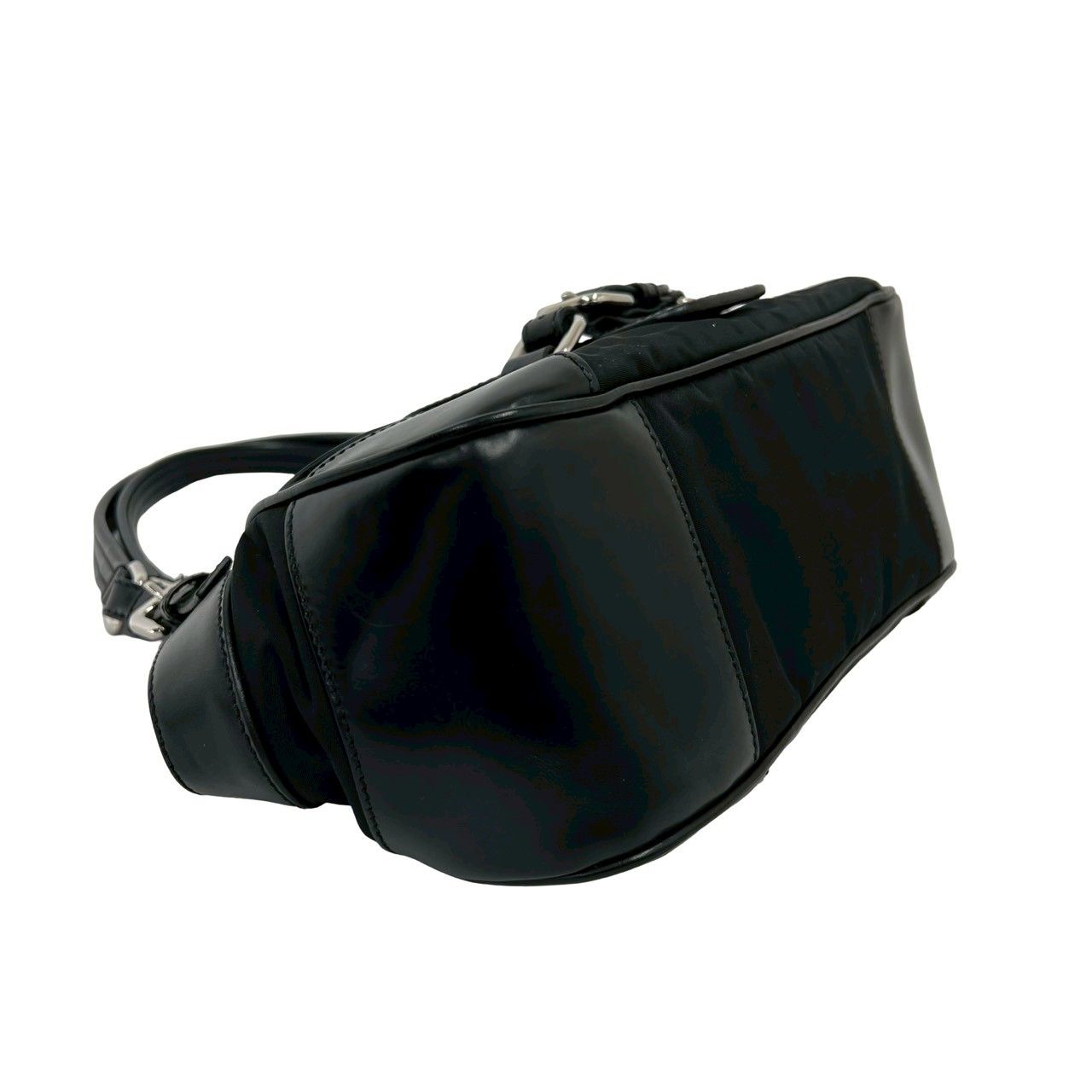 Prada Leather Tessuto One Shoulder Bag Mini Black — view 7