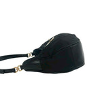 Prada Logo Tessuto Nylon Leather Shoulder Bag Black — view 5