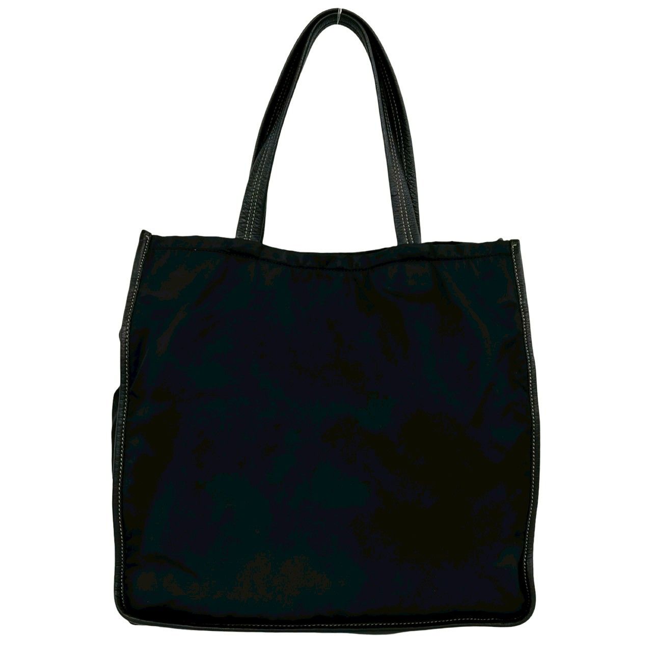 Prada Tessuto Nylon Leather Tote Black — view 3