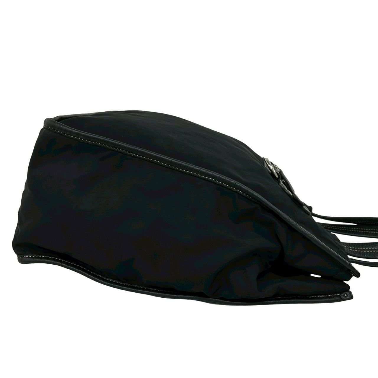Prada Tessuto Nylon Leather Tote Black — view 6