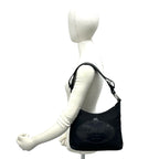 Prada Log Nylon Leather Shoulder Bag Tote Black — view 2