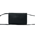 Gucci Vintage Logo Embossed Leather Shoulder Bag Pochette Crossbody Black — view 3