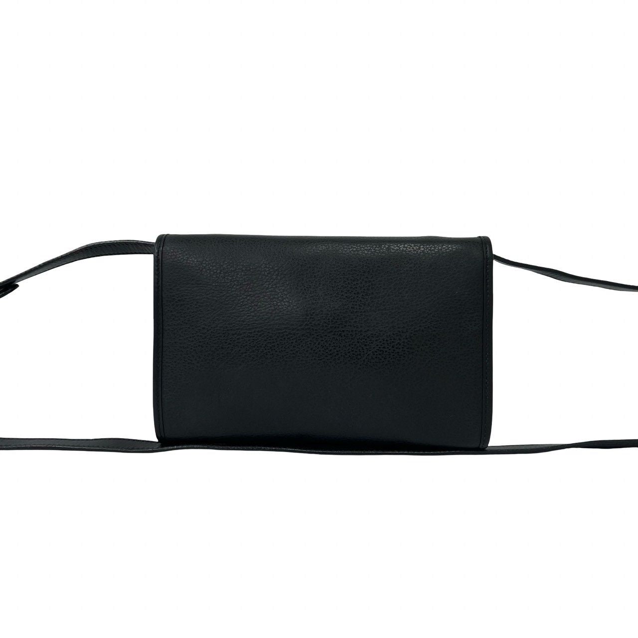 Gucci Vintage Logo Embossed Leather Shoulder Bag Pochette Crossbody Black — view 3