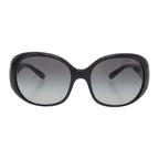 Prada Oval Triangle Logo Sunglasses Eyewear Metal Acetate Black Silver — view 3