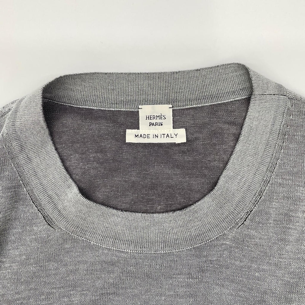 Hermes 5 DJ Carre Shu Cotton Silk Heige Dilib Knit 34 Sweater — view 6