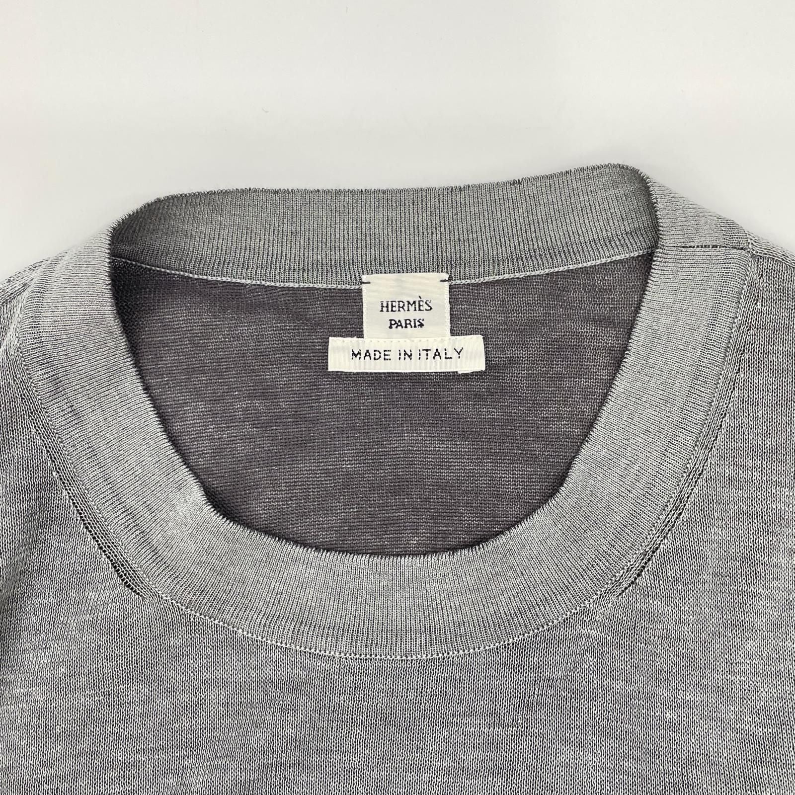 Hermes 5 DJ Carre Shu Cotton Silk Heige Dilib Knit 34 Sweater — view 6