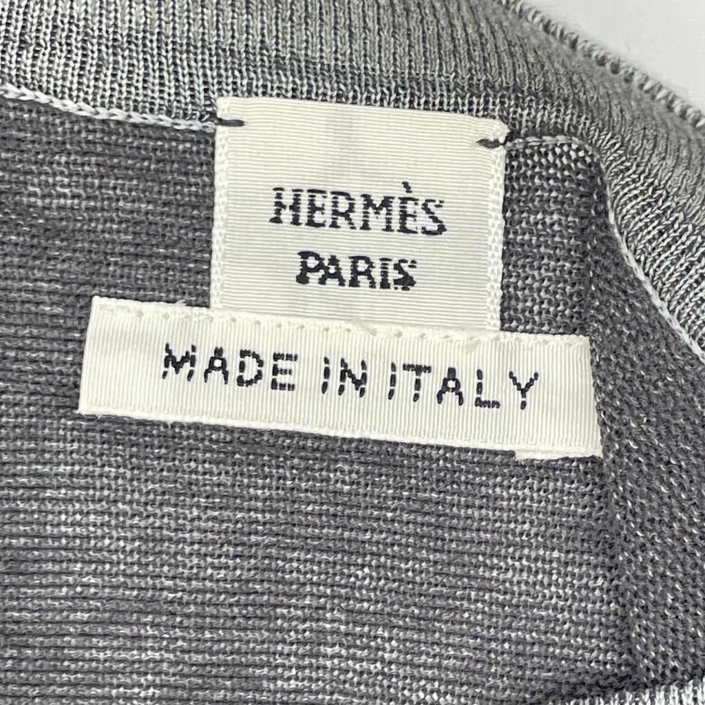 Hermes 5 DJ Carre Shu Cotton Silk Heige Dilib Knit 34 Sweater — view 3