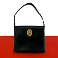 Dior Vintage CD Logo Leather Handbag Mini Tote Black