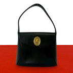 Dior Vintage CD Logo Leather Handbag Mini Tote Black