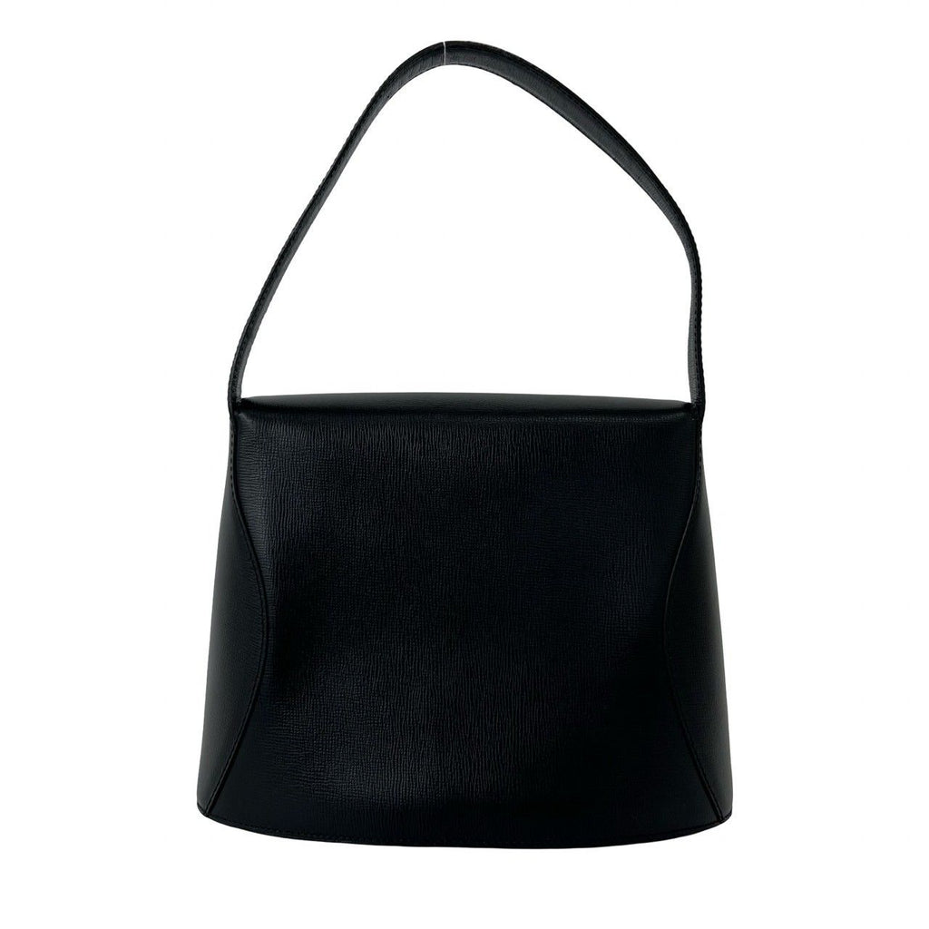 Dior Vintage CD Logo Leather Handbag Mini Tote Black — view 3