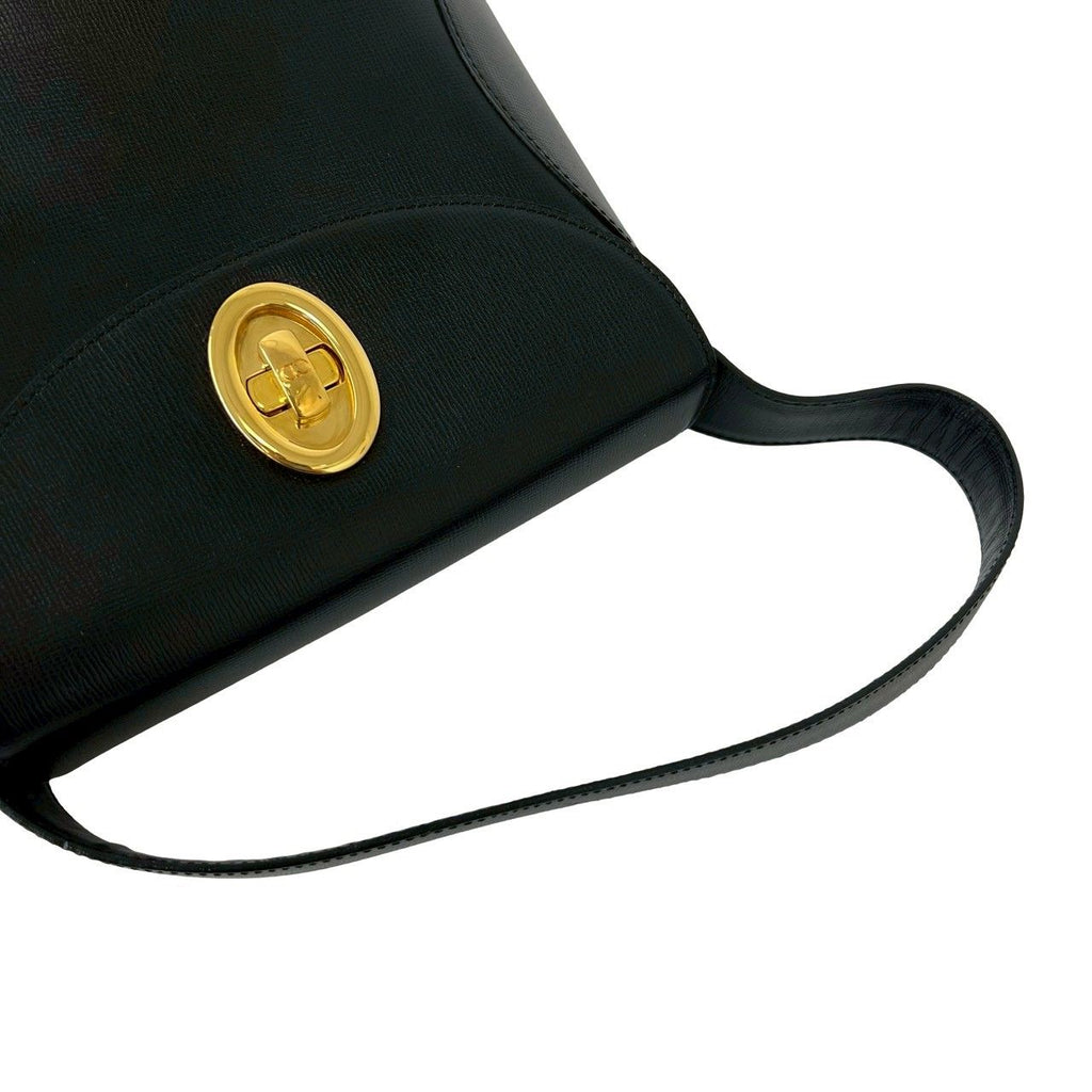 Dior Vintage CD Logo Leather Handbag Mini Tote Black — view 4