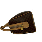 Celine Vintage Macadam Blason Logo Pattern Leather Mini Boston Bag Brown — view 5
