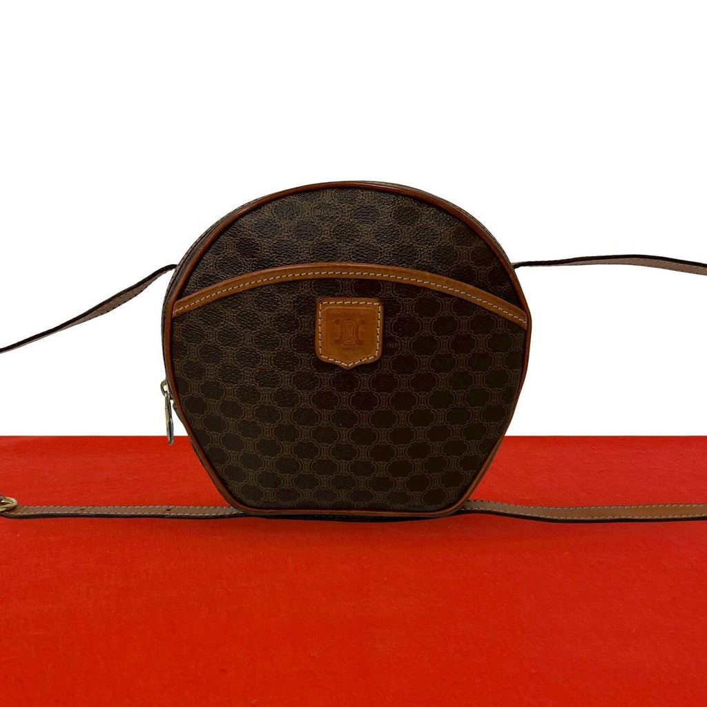 Celine Vintage Macadam Blason Triomphe Pattern Leather Mini Shoulder