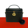 Celine Vintage Macadam Blason Triomphe Pattern Leather 2-Way Shoulder Bag Black