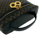 Celine Vintage Macadam Blason Triomphe Pattern Leather 2-Way Shoulder Bag Black — view 4