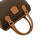 Celine Vintage Macadam Blason Triomphe Pattern Leather 2-Way Shoulder Bag Brown — view 4