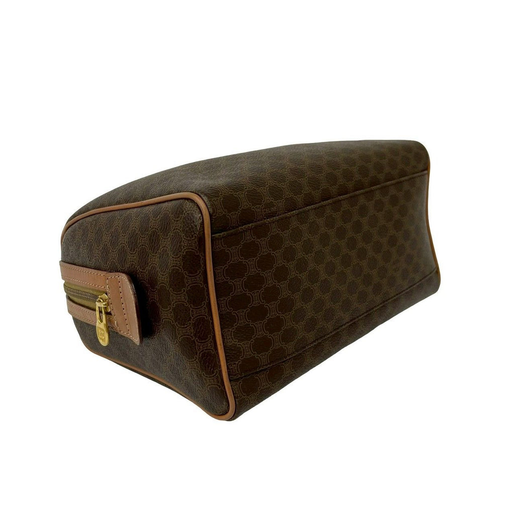 Celine Vintage Macadam Blason Triomphe Pattern Leather 2-Way Shoulder Bag Brown — view 7