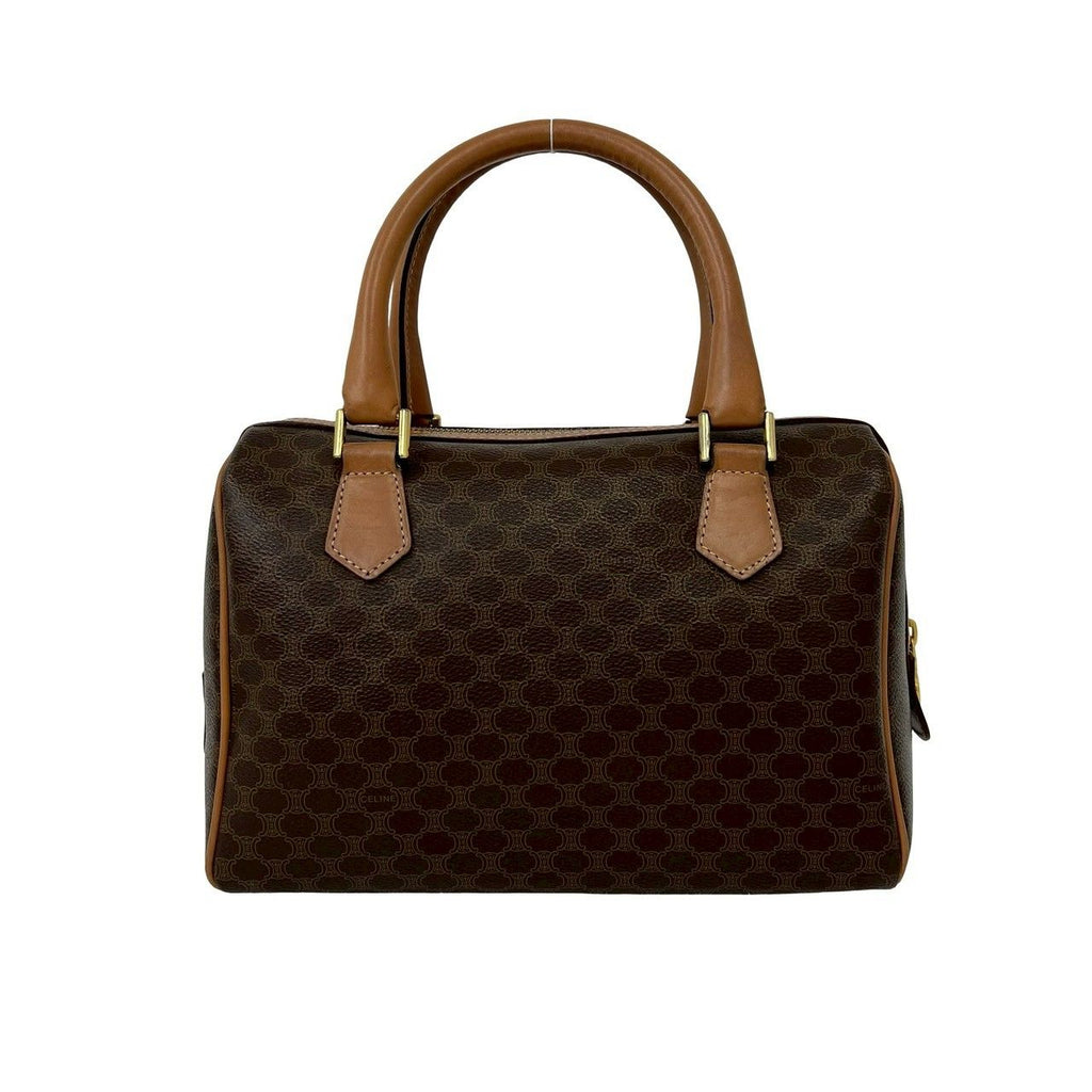Celine Vintage Macadam Blason Triomphe Pattern Leather 2-Way Shoulder Bag Brown — view 3