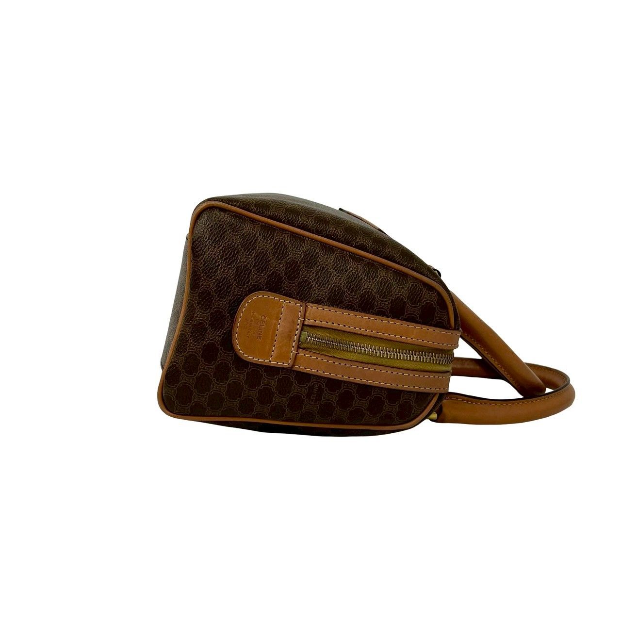 Celine Vintage Macadam Blason Triomphe Pattern Leather 2-Way Shoulder Bag Brown — view 6