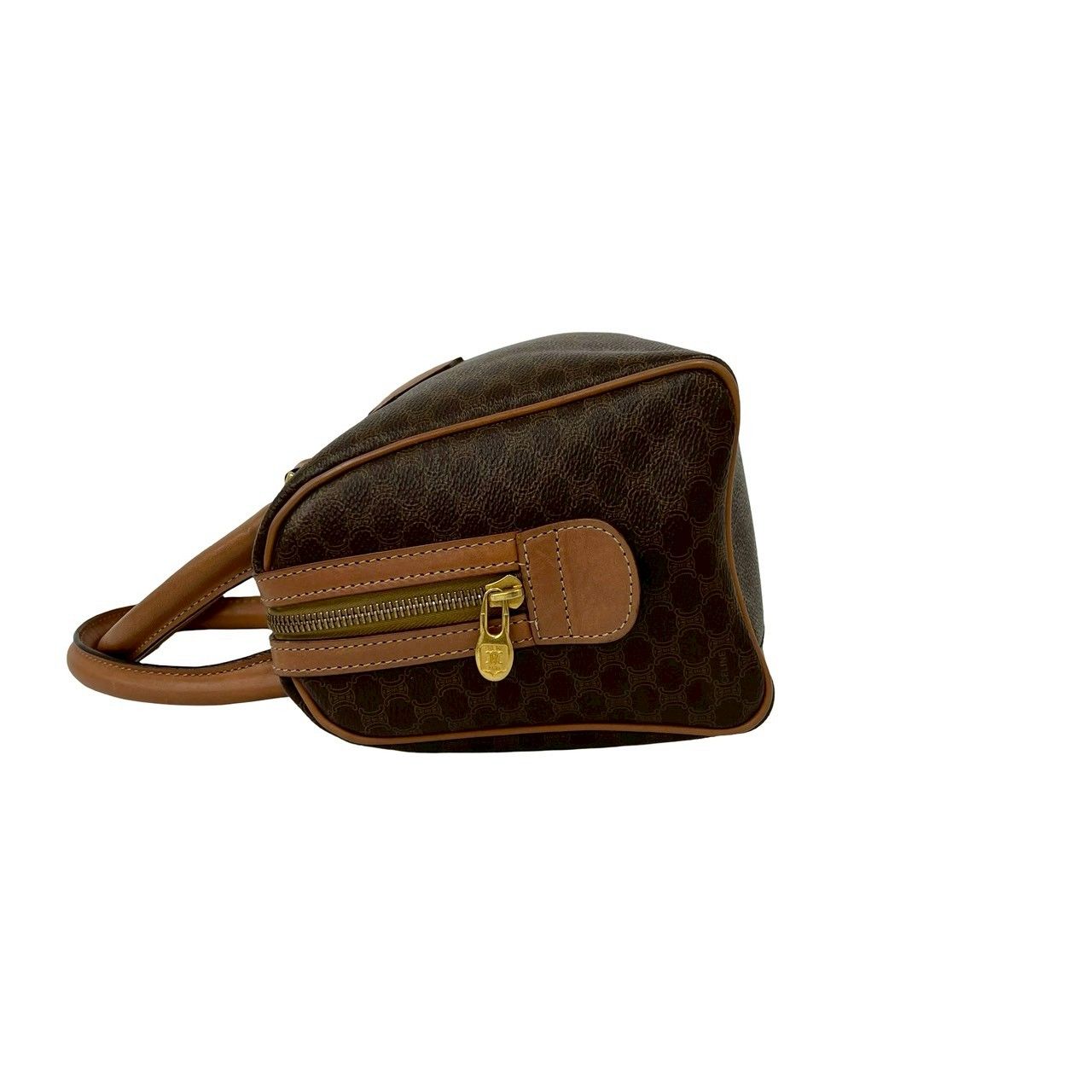 Celine Vintage Macadam Blason Triomphe Pattern Leather 2-Way Shoulder Bag Brown — view 5