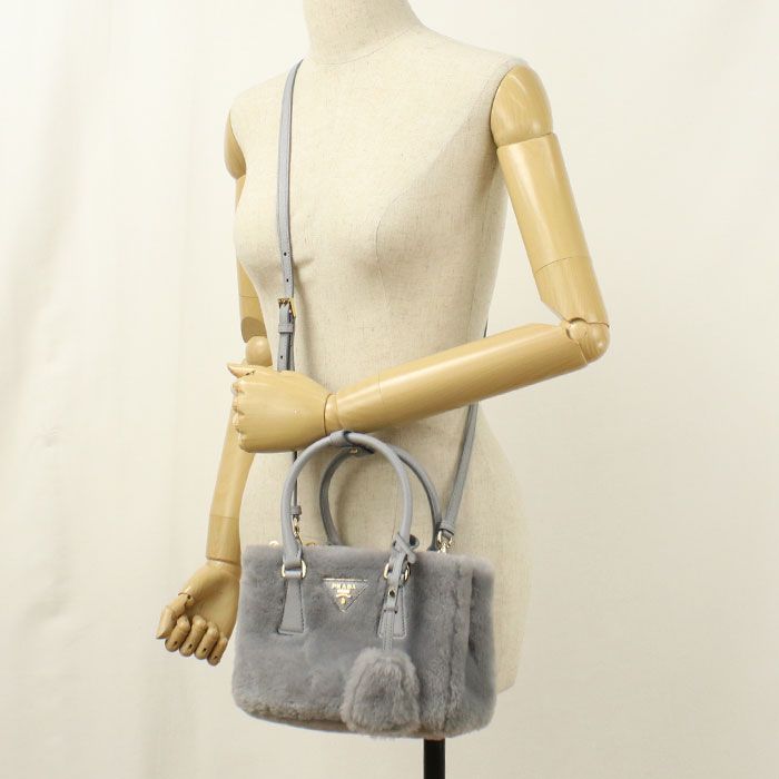 Prada 2-Way Galleria Mini Handbag Shearling — view 6