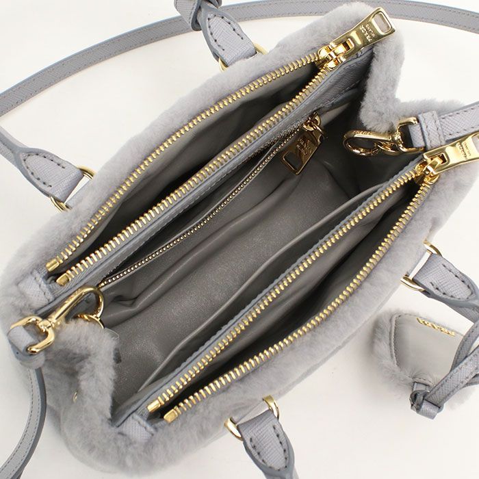 Prada 2-Way Galleria Mini Handbag Shearling — view 3