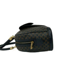 Celine Vintage Macadam Blason Logo Pattern Leather Mini Boston Bag Brown — view 5