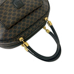 Celine Vintage Macadam Blason Logo Pattern Leather Mini Boston Bag Brown — view 4