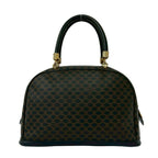 Celine Vintage Macadam Blason Logo Pattern Leather Mini Boston Bag Brown — view 3