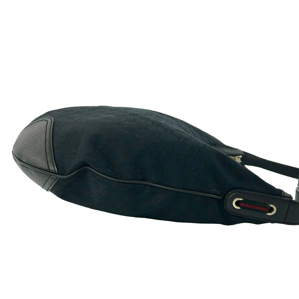 Gucci Prince Sherry Line GG Pattern Canvas Leather Hobo Shoulder Bag Navy — view 6