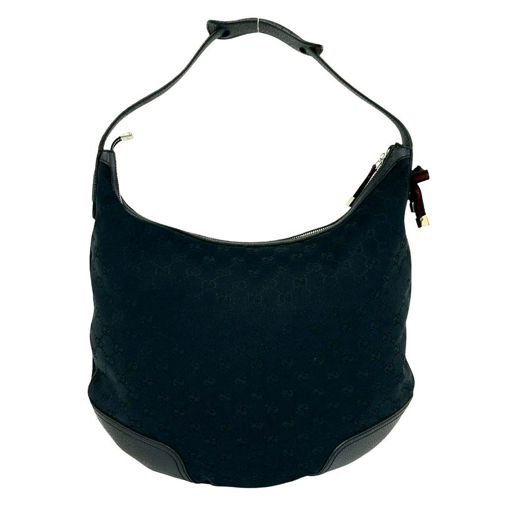 Gucci Prince Sherry Line GG Pattern Canvas Leather Hobo Shoulder Bag Navy — view 3
