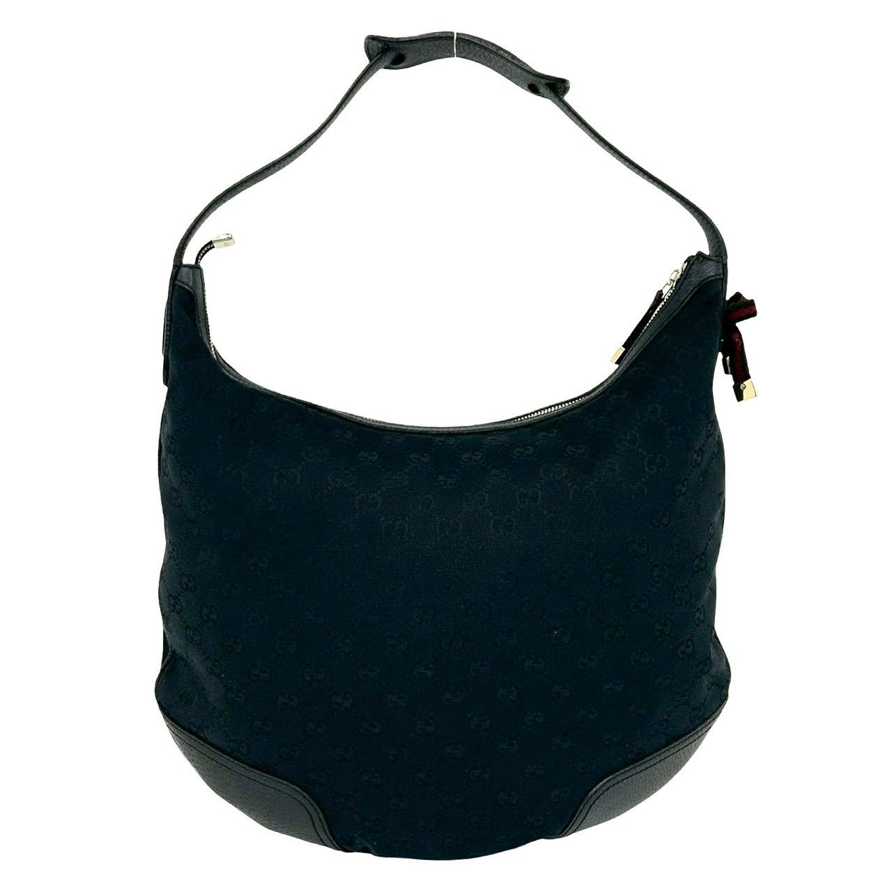 Gucci Prince Sherry Line GG Pattern Canvas Leather Hobo Shoulder Bag Navy — view 3
