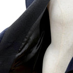 Chanel Cashmere Silk Blend CC Logo Button Chesterfield Black Navy 34 Jacket — view 5