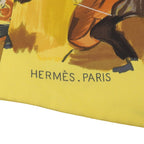 Hermes Vintage Concerto Silk 100% Vest Gilet Yellow Brown 40 — view 6
