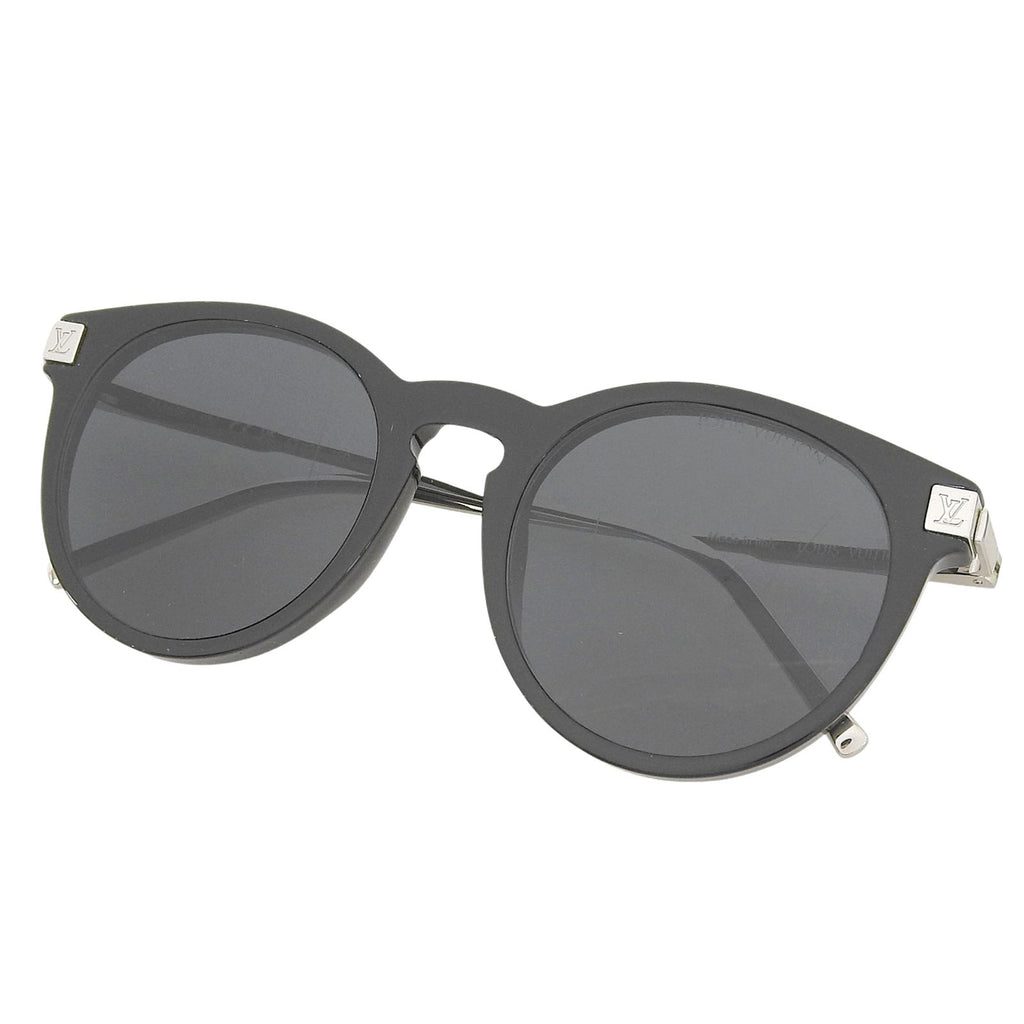 Louis Vuitton LV Rise Round Monogram Sunglasses Black Silver Eyewear