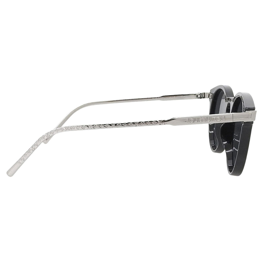Louis Vuitton LV Rise Round Monogram Sunglasses Black Silver Eyewear — view 3