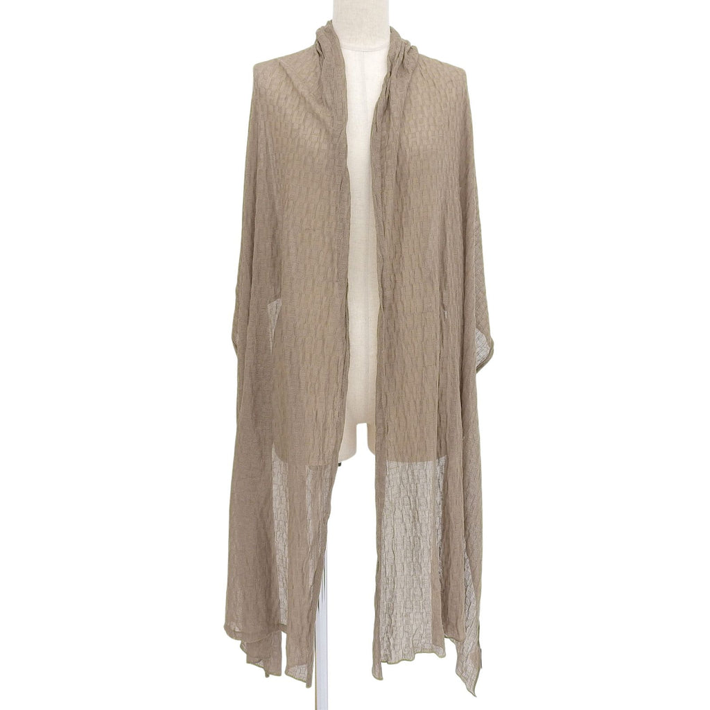 Hermes Cotton 100% All Pattern Knitted Scarf Shawl Brown — view 3