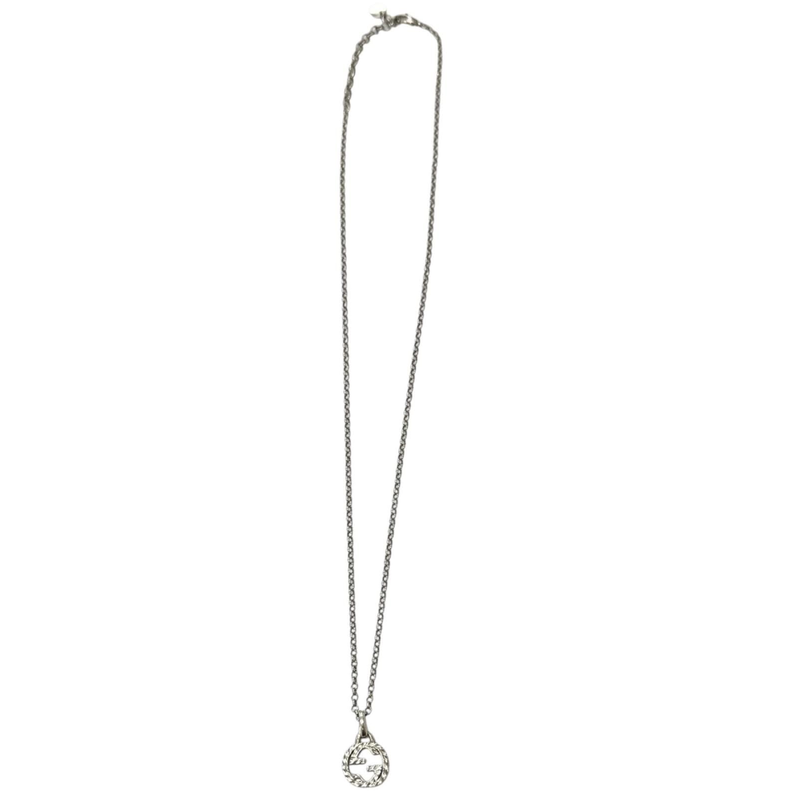 Gucci Interlocking Arabesque Chain Necklace Silver — view 3